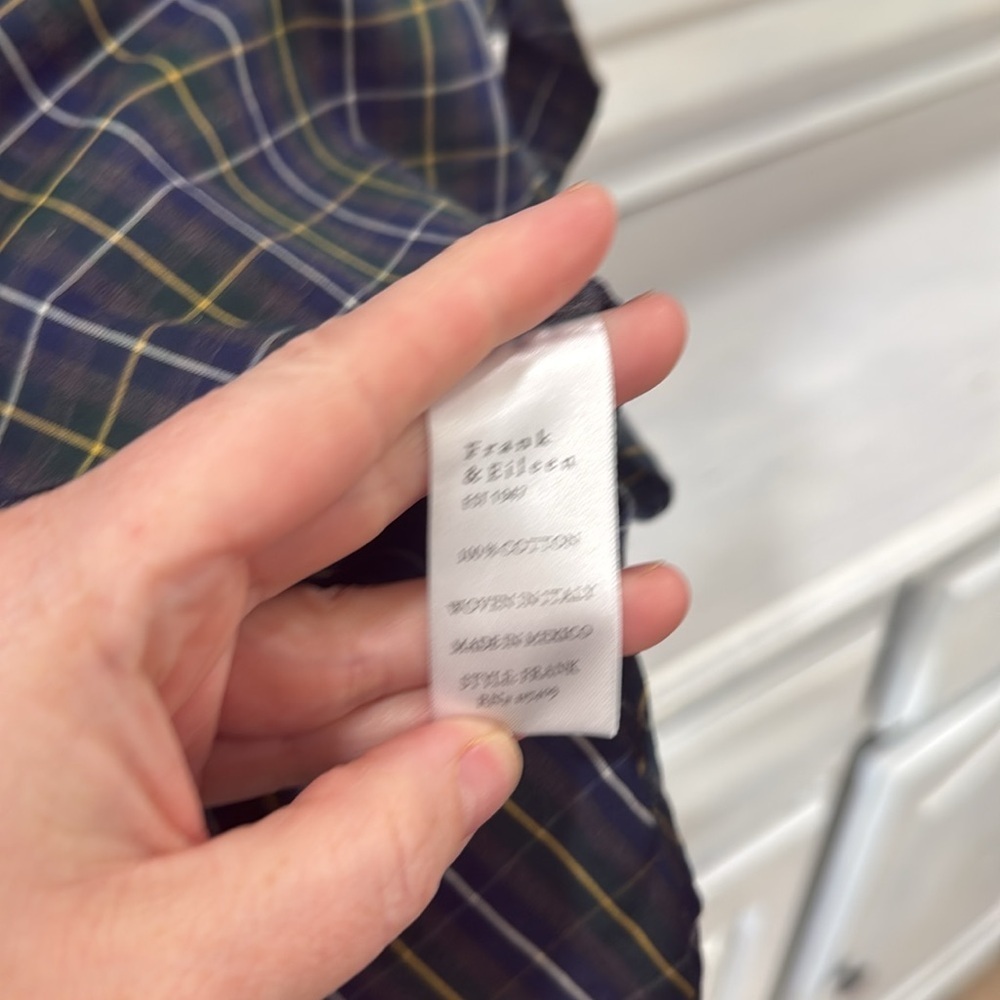 Frank & Eileen Frank Navy and Green Plaid Button-Down Shirt - Picture 13 of 14